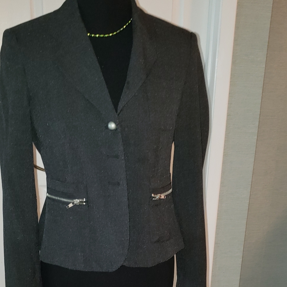 Grey Susie Sheer fitted blazer M